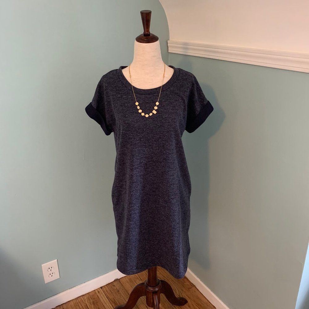 Adrienne Vittadini Heather Navy T Shirt Dress